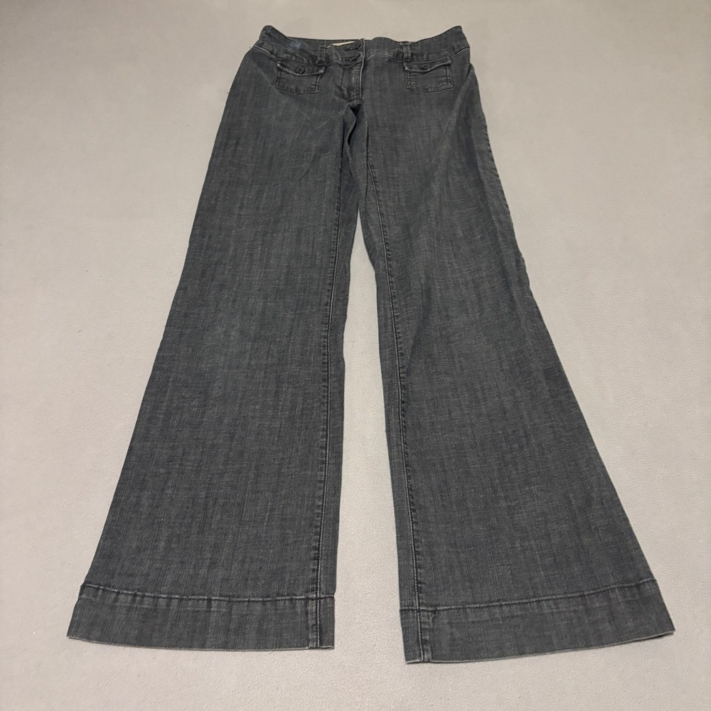 Contrast Womens Wide Leg Trouser Jeans Size 8 Faded Black Flare High Rise
